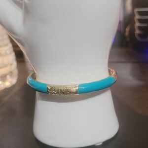Bracelet with goltone and turquoise enamel
